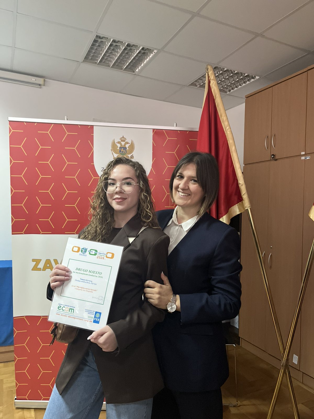 НАША УЧЕНИЦА ТАМАРА КРВАВАЦ И ОВЕ ГОДИНЕ МЕЂУ НАЈБОЉИМ МЛАДИМ ЕКОРЕПОРТЕРИМА У ЦРНОЈ ГОРИ